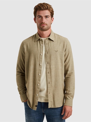 PME Legend Regular fit Button Up Shirt 'Shirt with allover texture' in Green: front