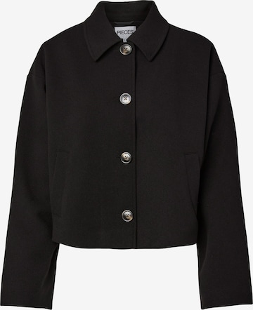 Cappotto di mezza stagione di PIECES in nero: frontale