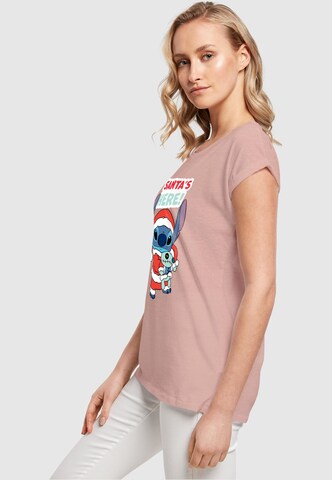 ABSOLUTE CULT Shirt 'Lilo And Stitch - Santa Is Here' in Roze