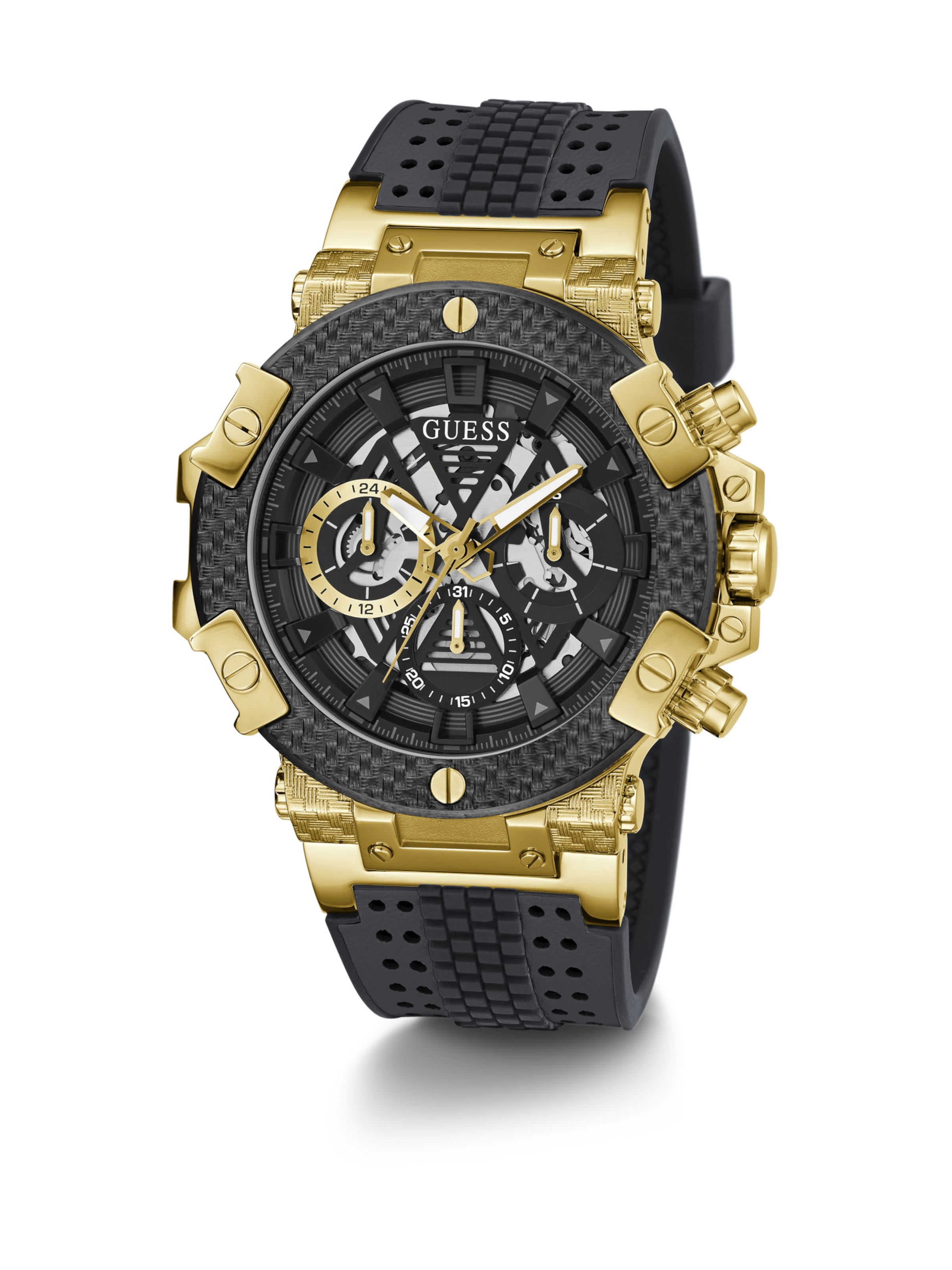 Montre à affichage analogique GUESS en or