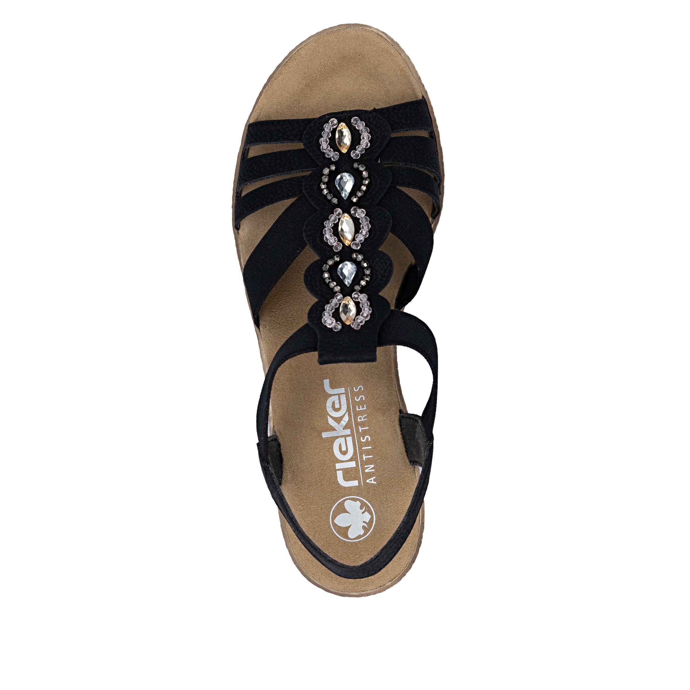 Sandales à lanières '619B2' Rieker en noir