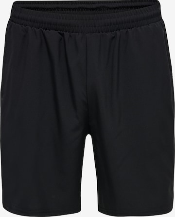 Hummel Regular Workout Pants in Black: front