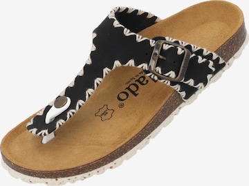 Palado T-bar sandals 'Palado Kos Stitch' in Black: front