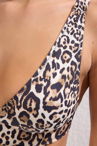 Trendyol Triangle Bikini Top in Brown
