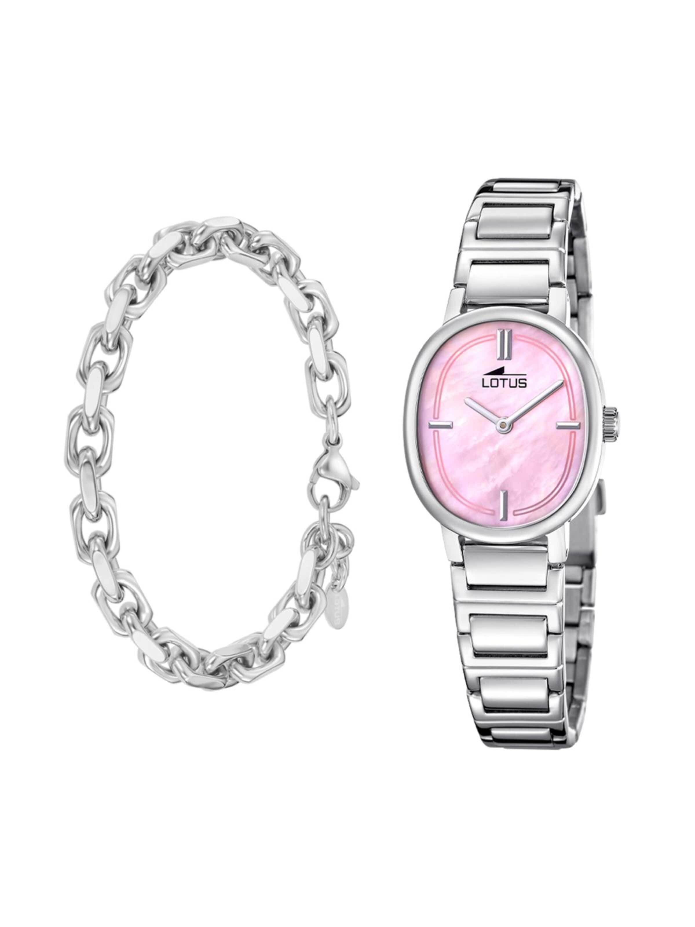 Montre à affichage analogique Lotus en rose : devant