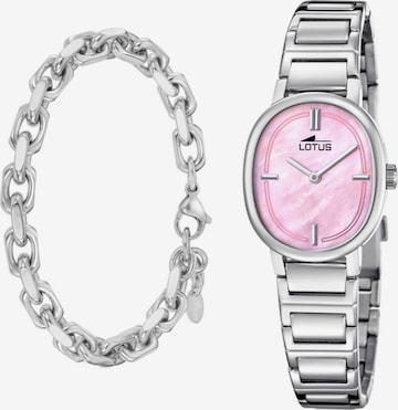 Montre à affichage analogique Lotus en rose : devant
