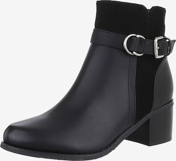 Ital-Design Stiefelette in Schwarz: Vorderseite