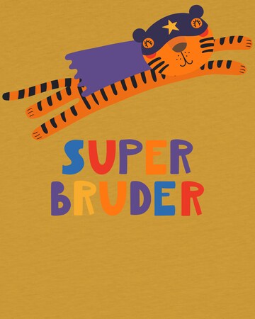 watabout.kids Shirt 'Tiger Superbruder' in Yellow