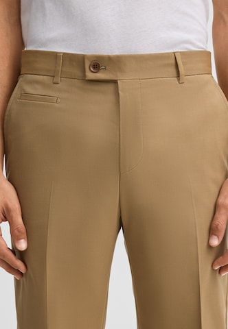 STRELLSON Regular Trousers with creases in Yellow