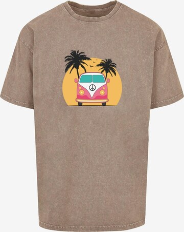 T-Shirt 'Summer - Van' Merchcode en marron : devant