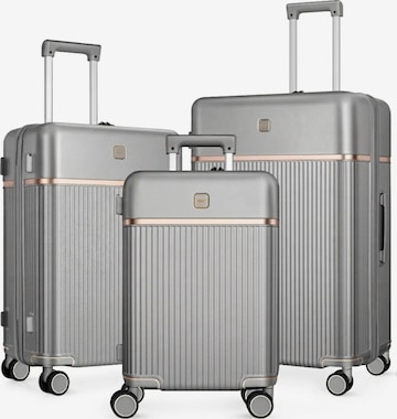 4FLY Suitcase Set in Silver: front