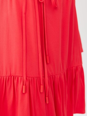 Blue Shadow Dress in Red