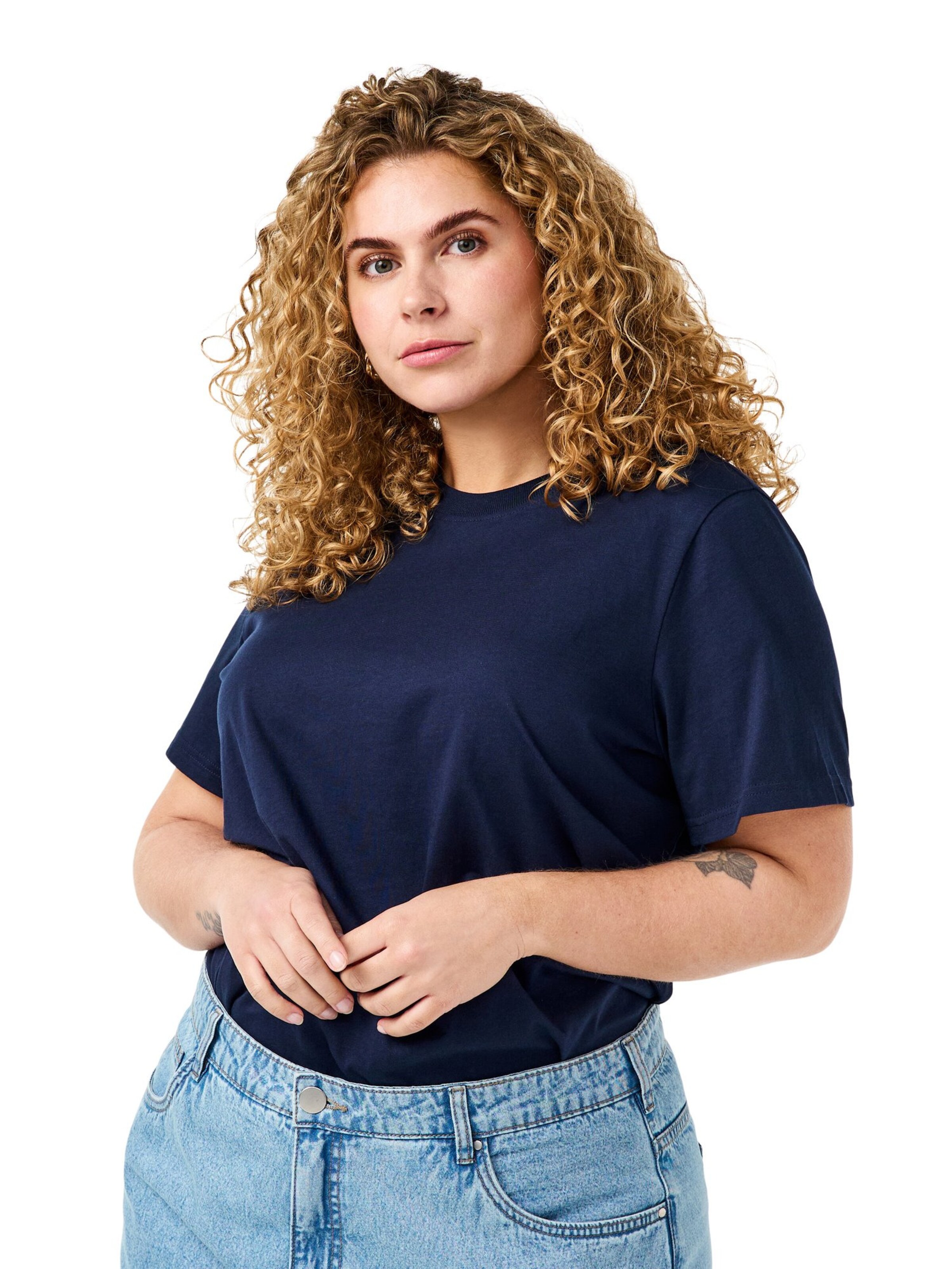 Zizzi Тениска 'VCHARLIN' в синьо