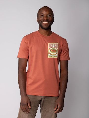 T-Shirt 'Tarot The Pasta' Watapparel en rouge : devant