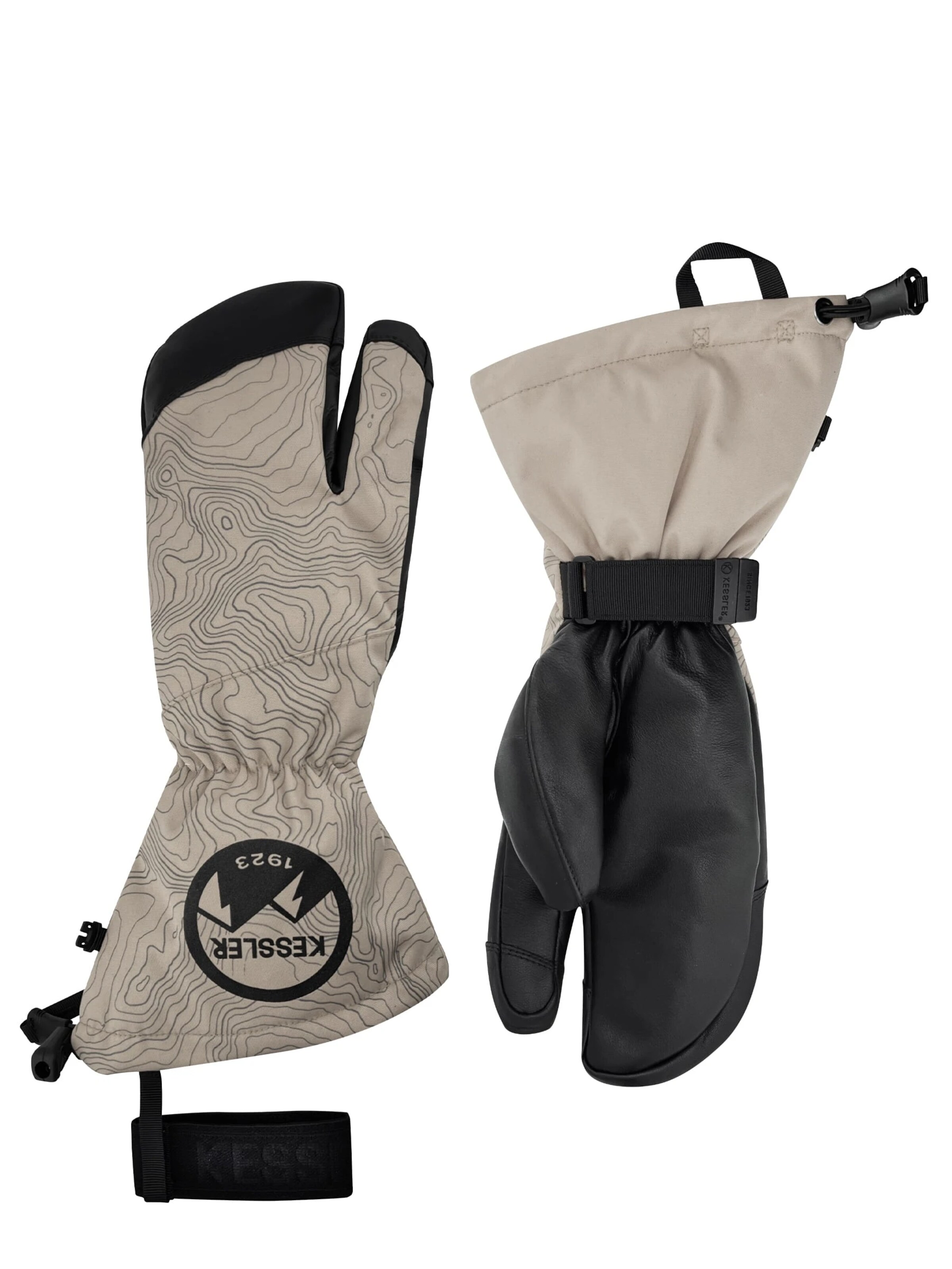 KESSLER Full Finger Gloves in Grey: front