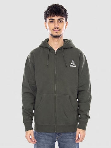 Giacca di felpa 'Set TT F/Z Hoodie -- Green Men's Hoodie Men's' di HUF in verde