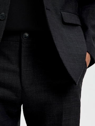 SELECTED Slim fit Trousers with creases 'SLHOASIS' in Black