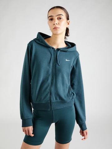 NIKE Athletic Zip-Up Hoodie 'ONE' in Green