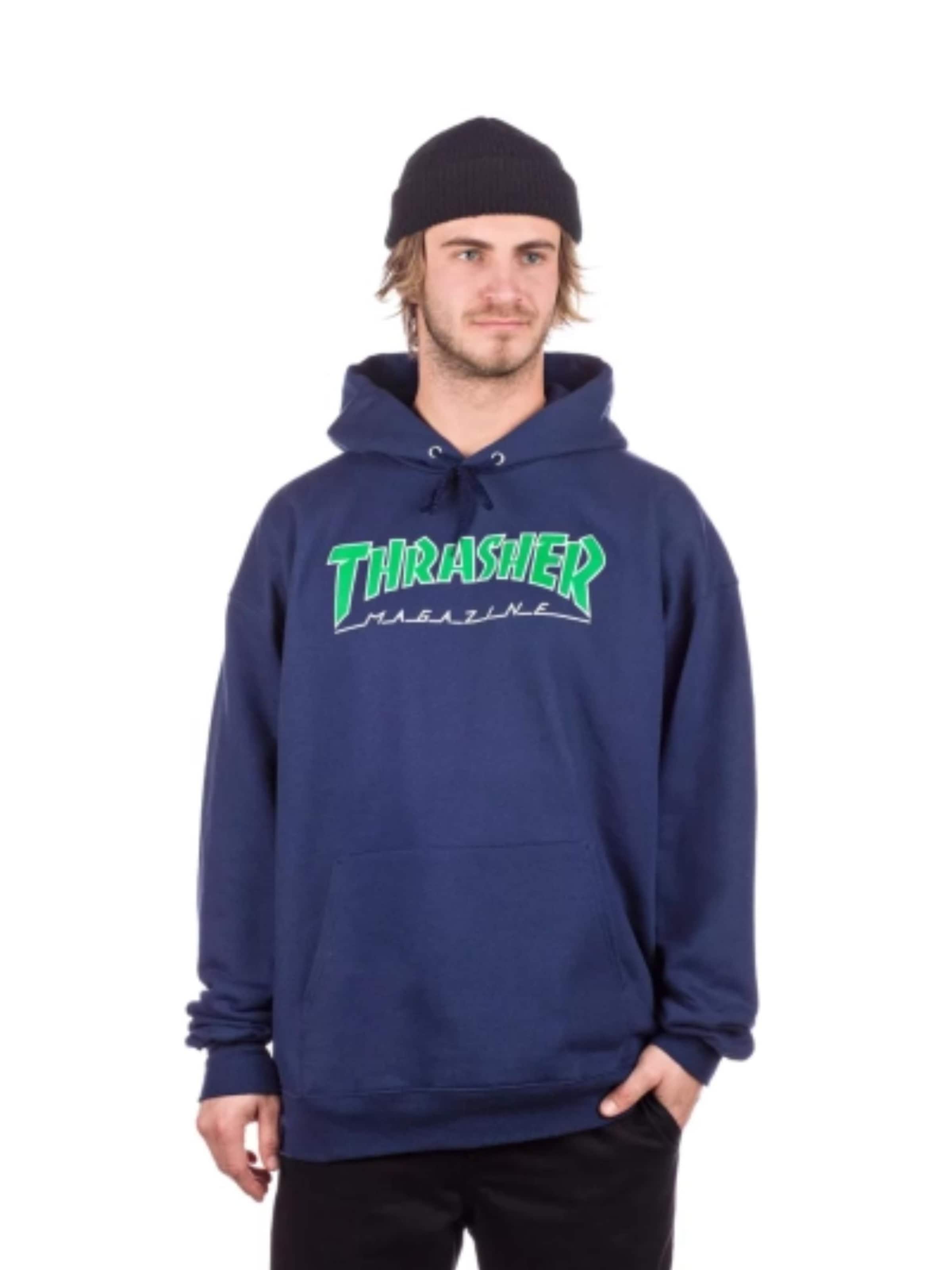 THRASHER Sweatshirt 'OUTLINED' in Blue