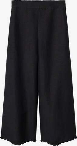 Wide leg Pantaloni 'ALMOND' de la MANGO pe negru: față