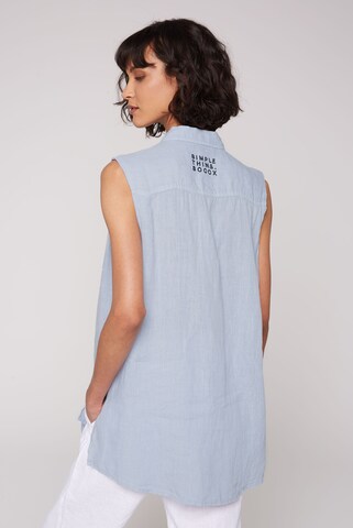 Soccx Ärmellose Bluse aus Leinen in Blau