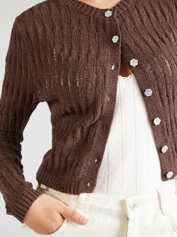 Monki Knit cardigan in Brown