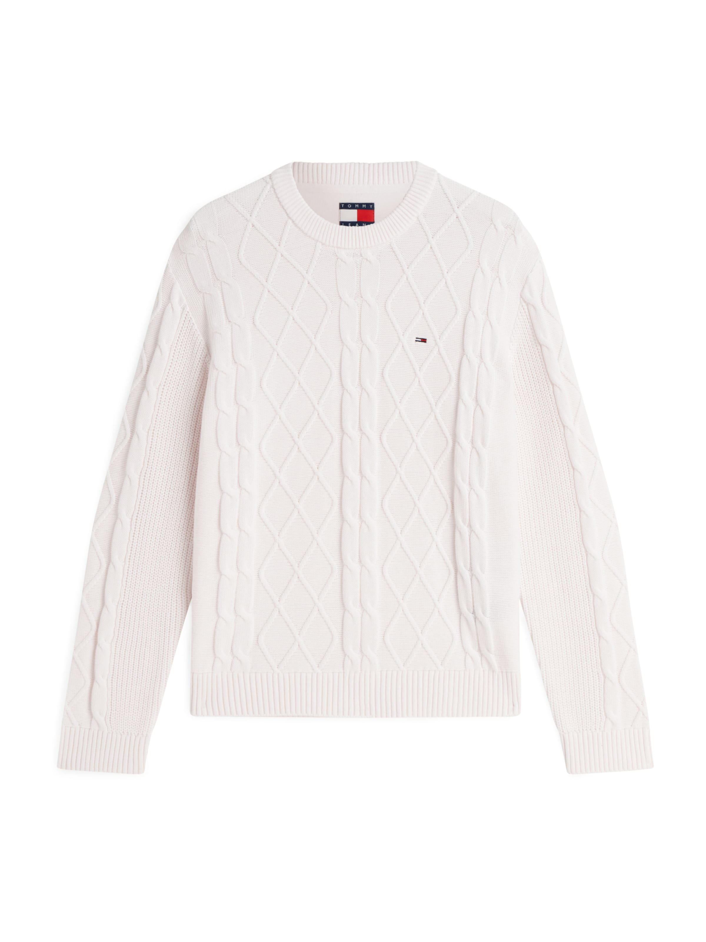 Pulover de la Tommy Jeans pe alb: față