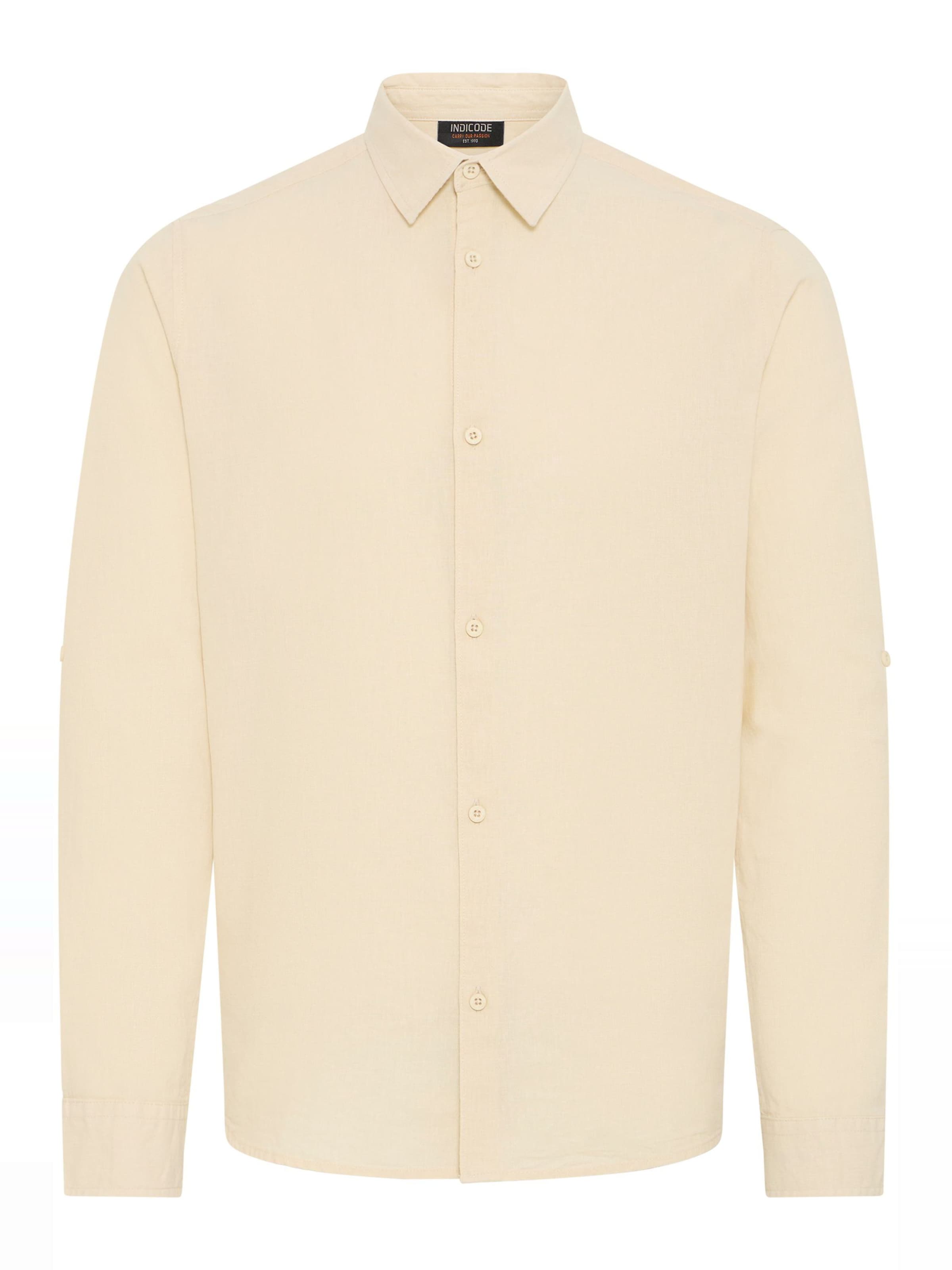 INDICODE JEANS Overhemd 'Monko' in Beige: voorkant