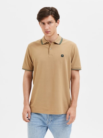 T-Shirt 'Dante' SELECTED HOMME en beige : devant