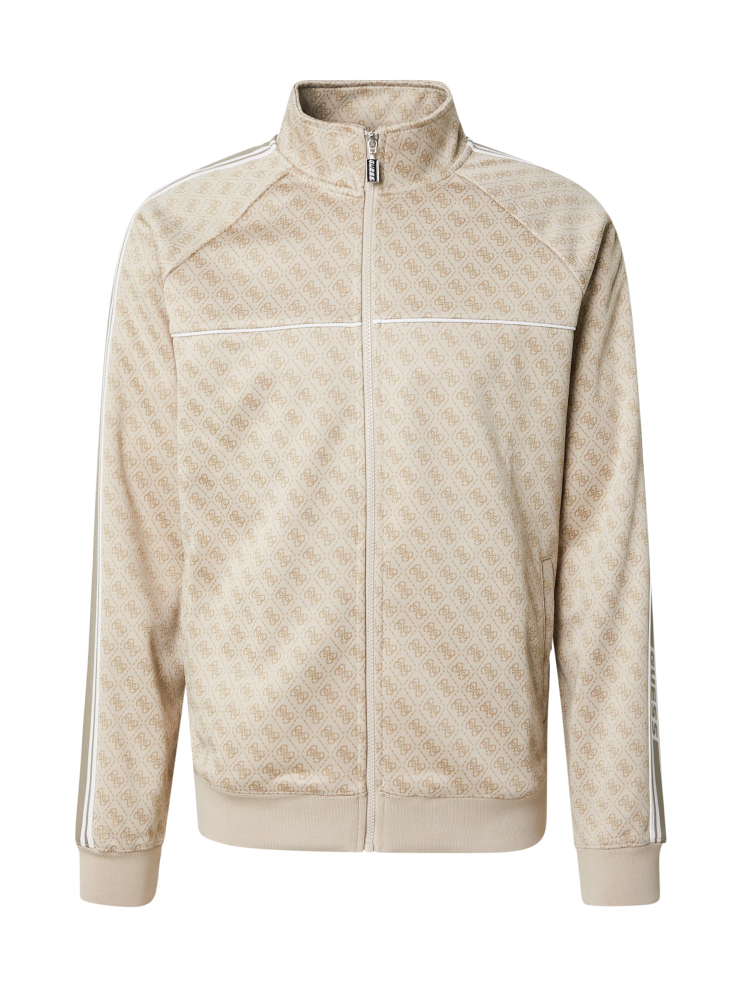GUESS - Sudadera con cremallera deportiva 'PARIMO' en beige: frente