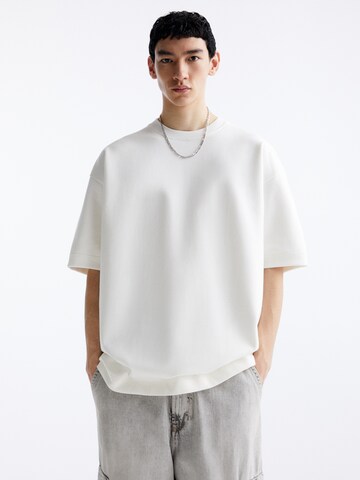 T-Shirt Pull&Bear en blanc : devant