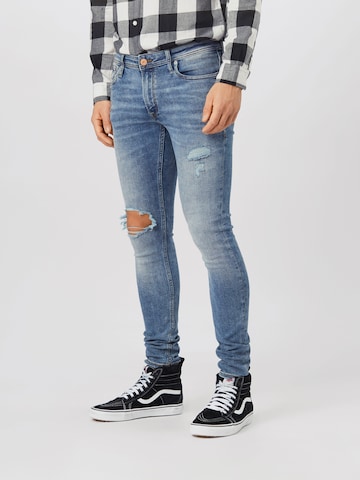 JACK & JONES Skinny Kavbojke 'Tom' | modra barva: sprednja stran