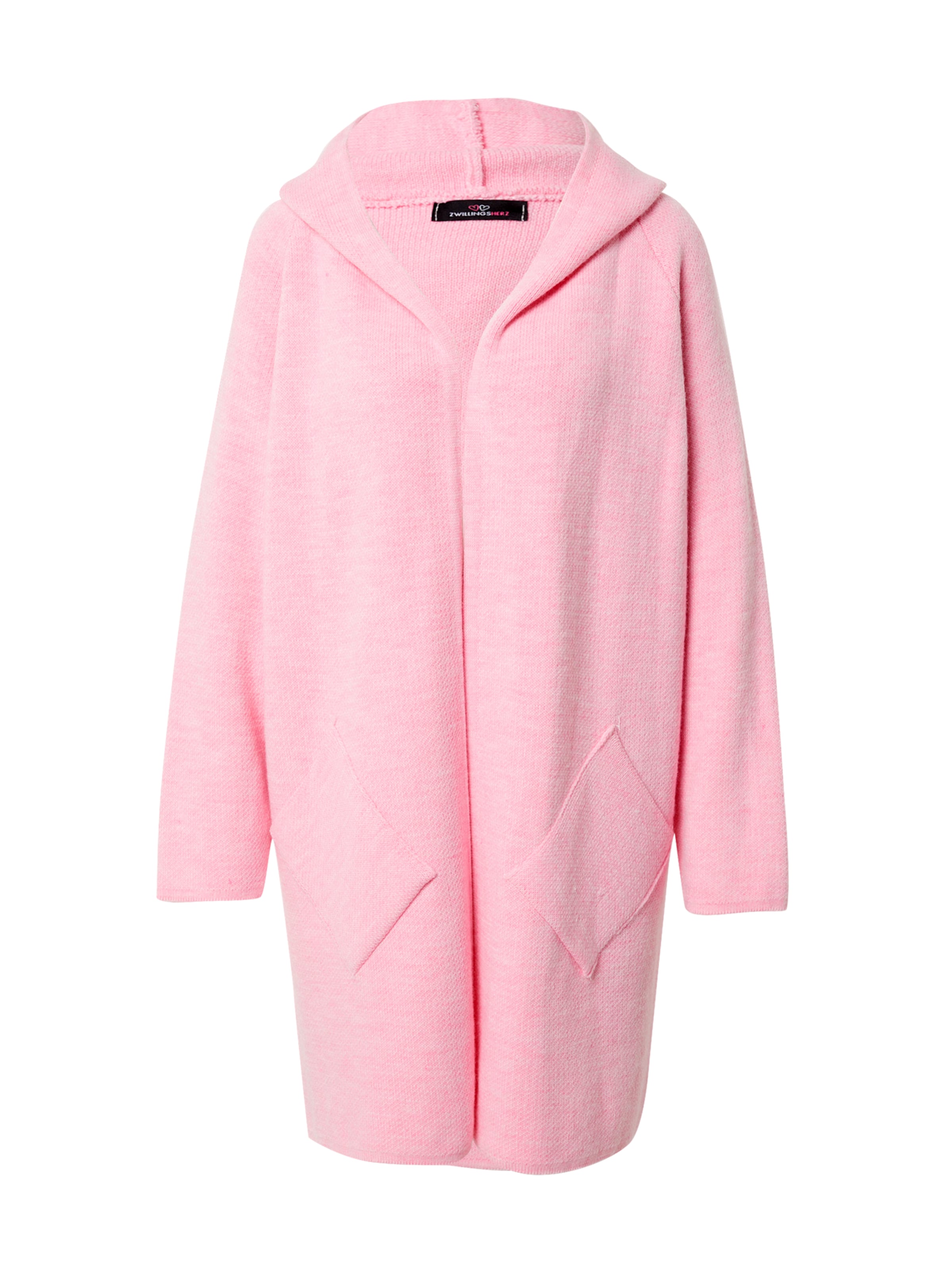 Zwillingsherz Knitted Coat 'Annabell' in Pink: front