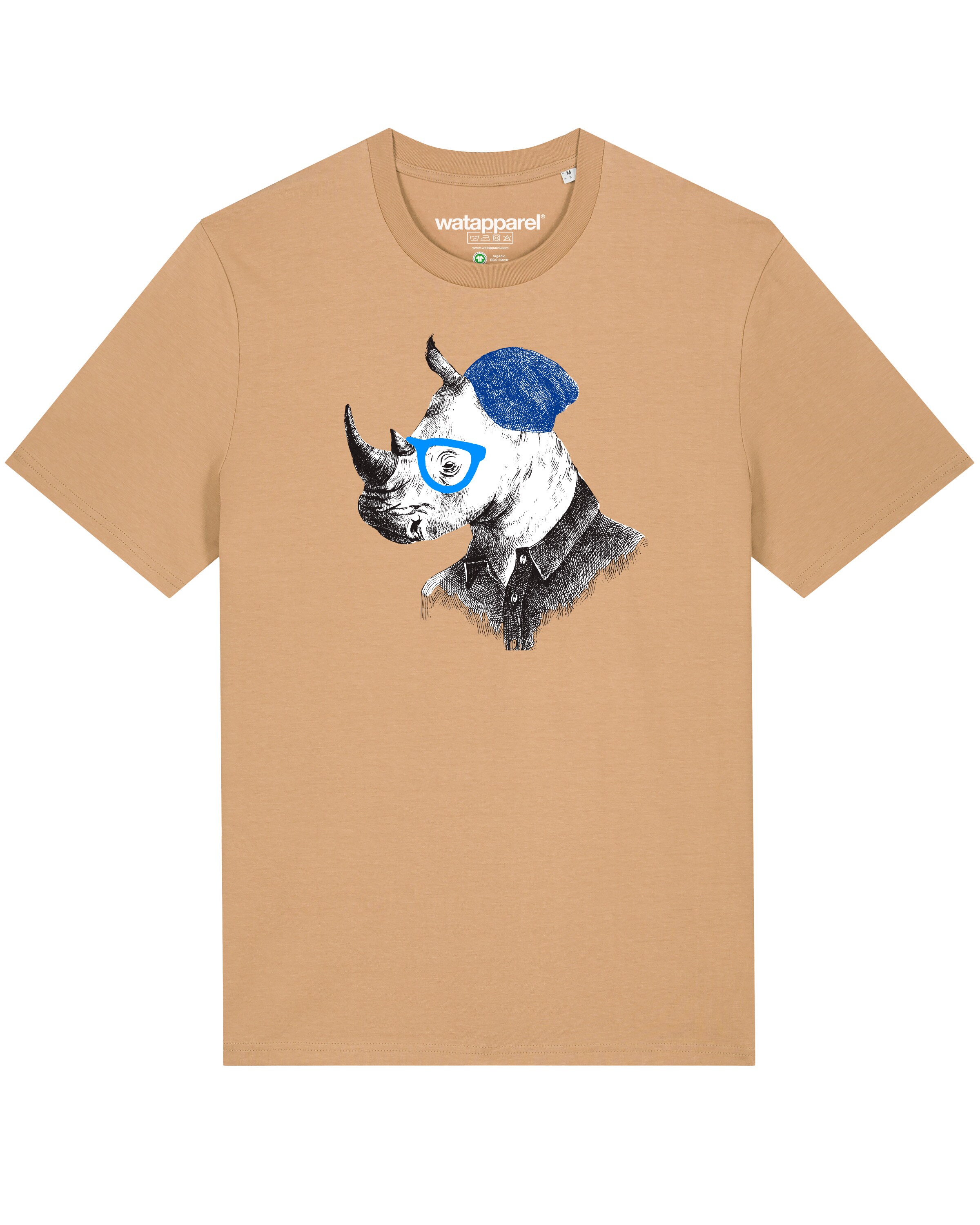 T-Shirt ' Nashorn ' Watapparel en beige : devant
