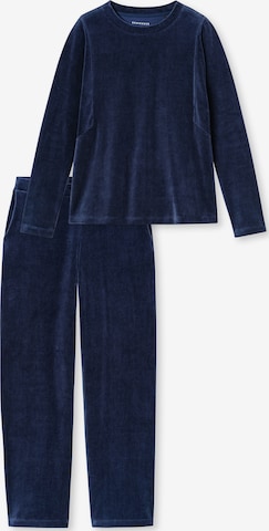 Pyjama ' Casual Velour ' SCHIESSER en bleu : devant