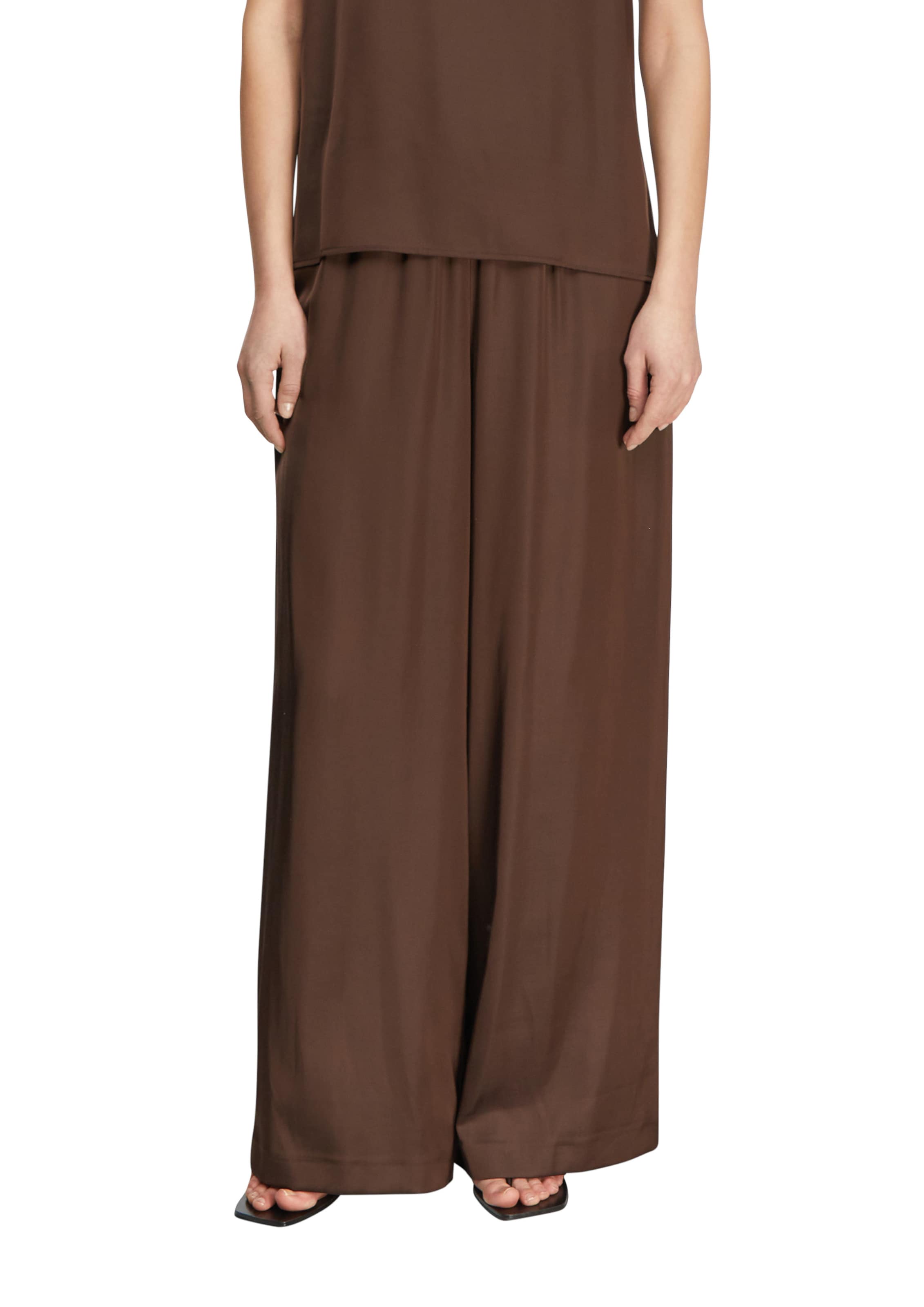 Wide Leg Pantalon COMMA en marron