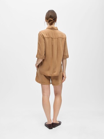 Camicia da donna 'OBJFrame' di OBJECT in marrone