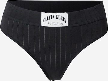 Tanga de la Calvin Klein Underwear pe negru: față