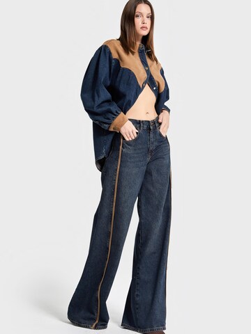 IT'S BASIC Wide leg Jeans 'Palazzo Mid Rise Jeans' in Blauw
