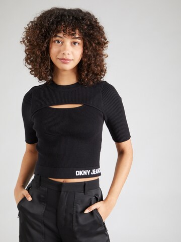 Pulover de la DKNY pe negru: față