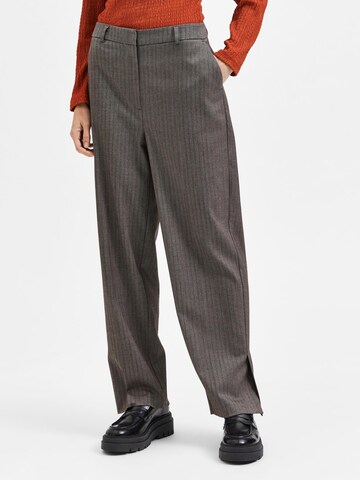 SELECTED FEMME Wide Leg Hose 'Mibbi' in Braun: Vorderseite