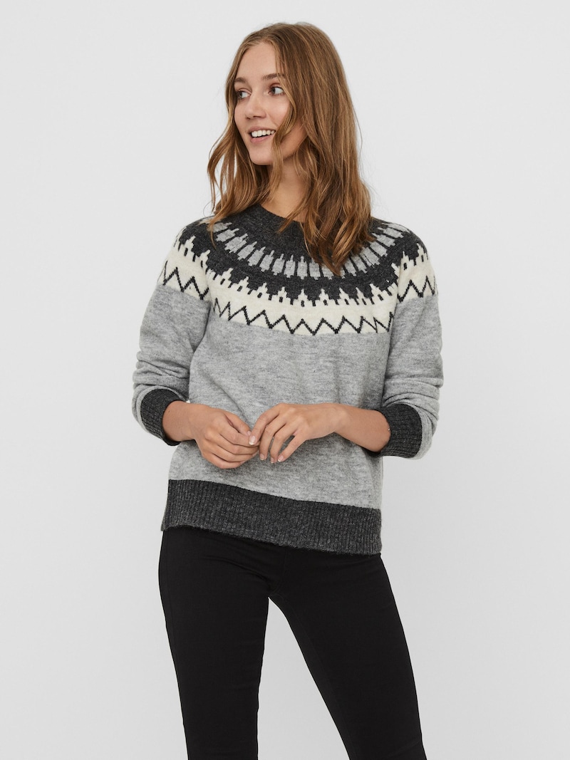 Knitwear VERO MODA Fine-knit sweaters Mottled Grey