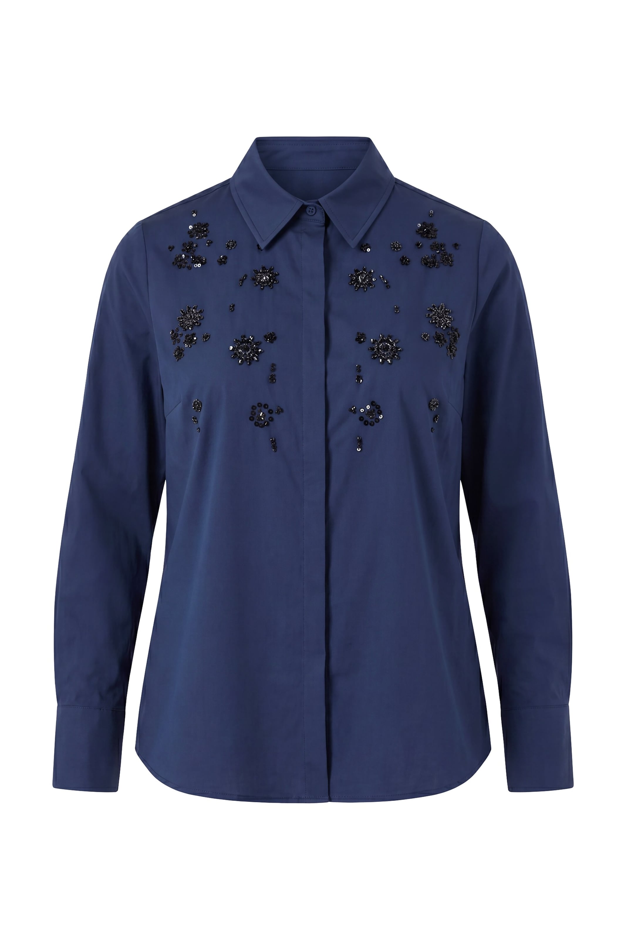 Ulla Popken Blouse in M-L in de kleur Donkerblauw, Productweergave