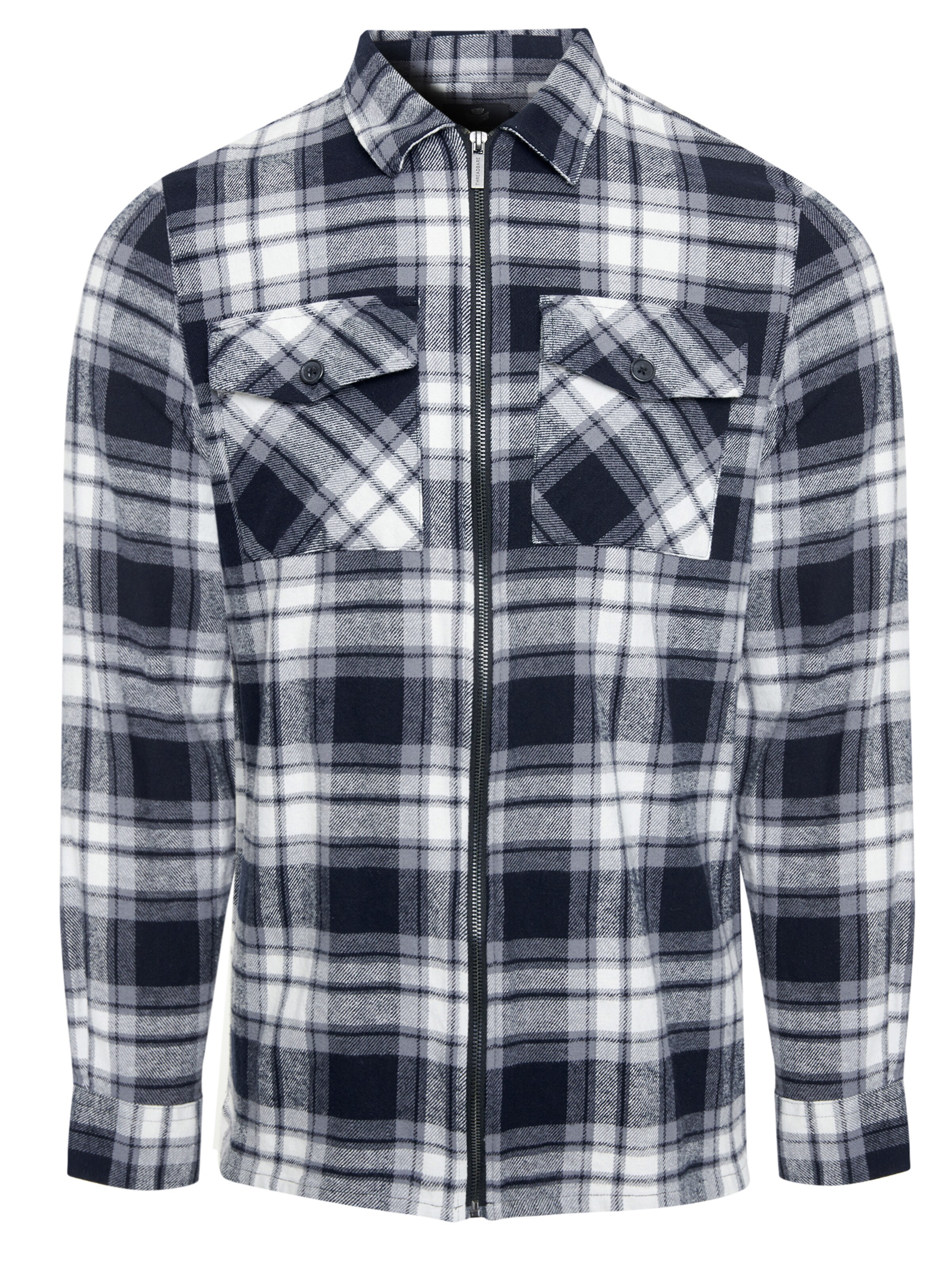 Threadbare Regular Fit Hemd 'Fuji' in Schwarz: Vorderseite