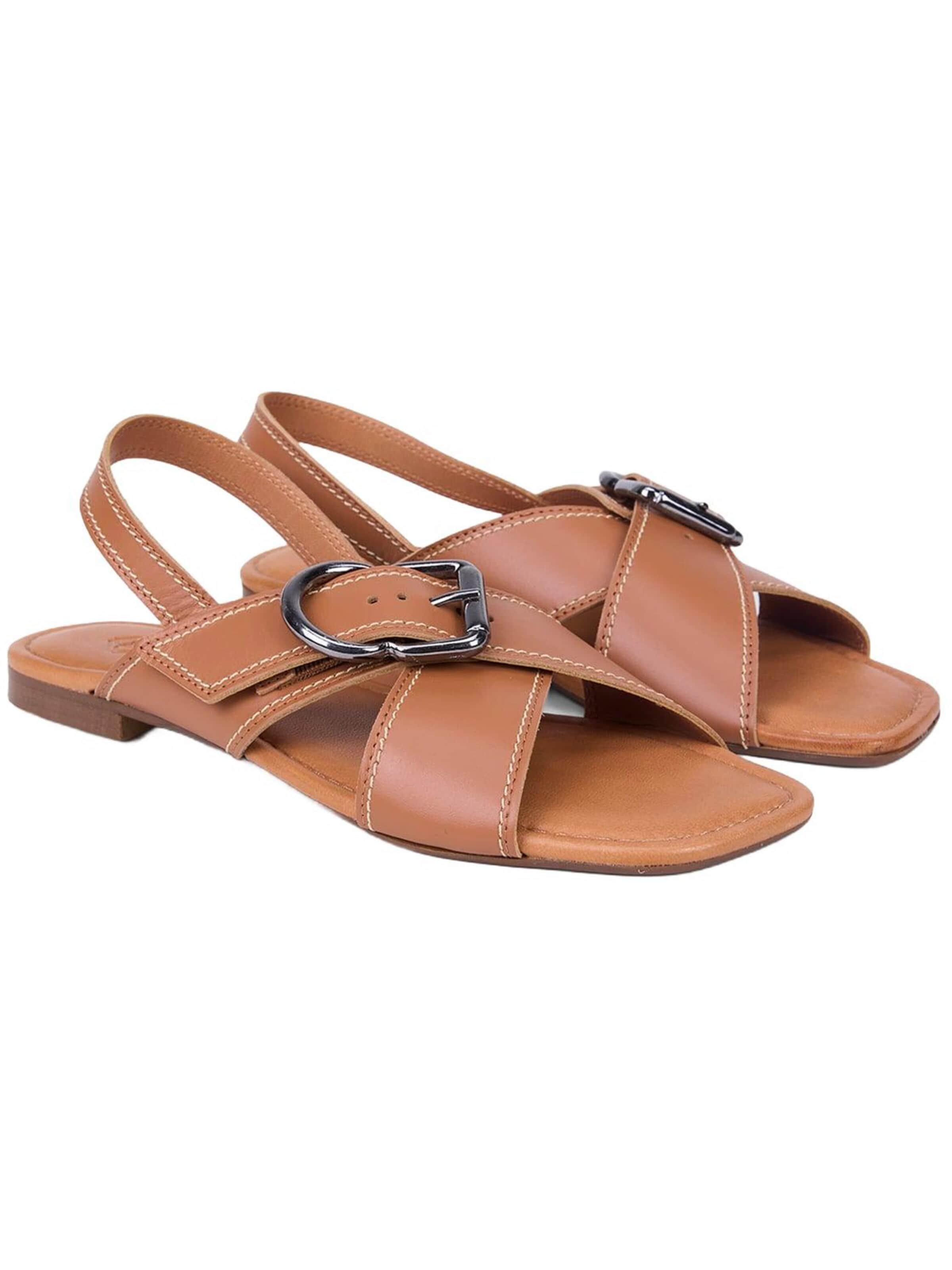 Desa Sandals 'Sandalen mit gekreuzten Riemen' in Brown