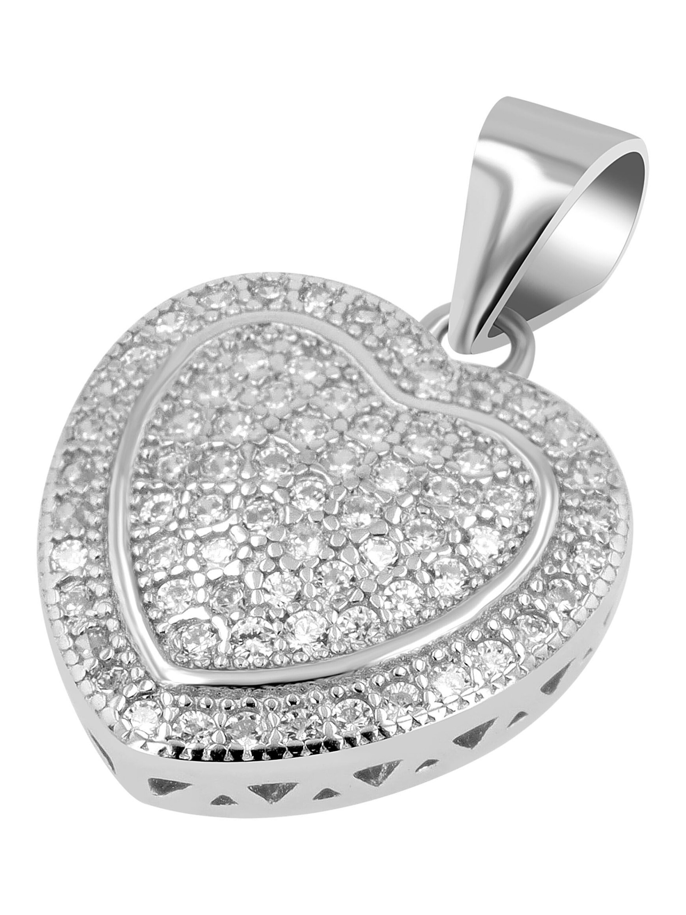 Akzent Pendant '"Elara" aus 925 Sterlingsilber, rhodiniert, langlebig' in Silver: front