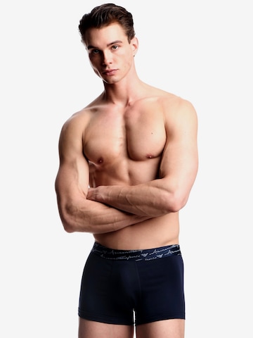 Boxeri de la Emporio Armani pe albastru: față