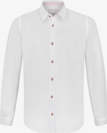 STOCKERPOINT Traditional Button Up Shirt 'Peter' in White: front