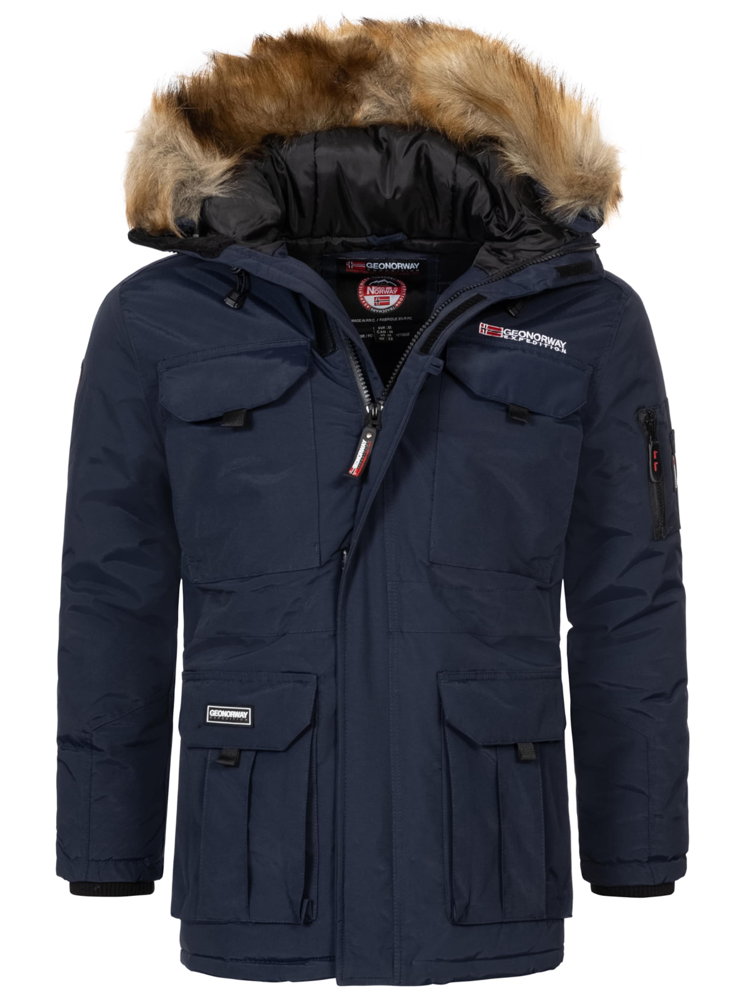 Geo Norway Winterparka in Blau: Vorderseite