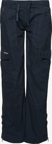 Superdry Wide leg Cargobroek in Blauw: voorkant